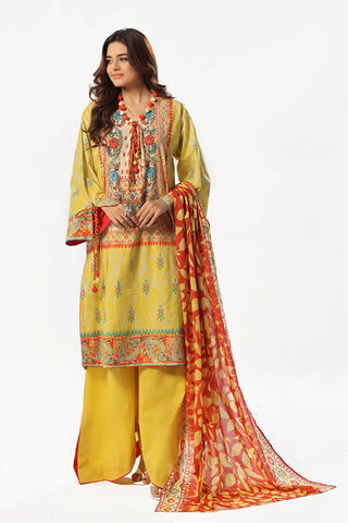 GUL AHMED -3 Piece Unstitched Printed Lawn Suit with Printed Lawn Dupatta CL-52507