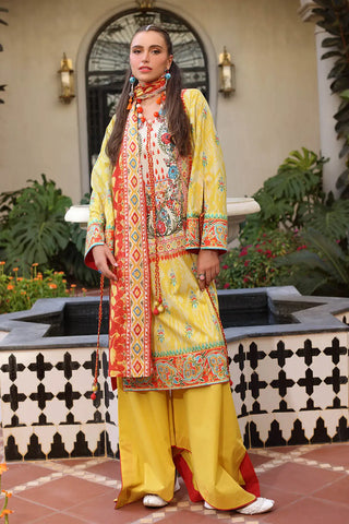 GUL AHMED -3 Piece Unstitched Printed Lawn Suit with Printed Lawn Dupatta CL-52507