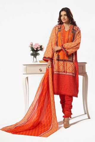 GUL AHMED-3 Piece Unstitched Printed Lawn Suit with Printed Lawn Dupatta CL-52510