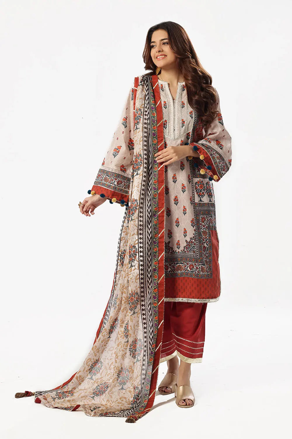 GUL AHMED -3 Piece Unstitched Printed Lawn Suit with Printed Lawn Dupatta CL-52511