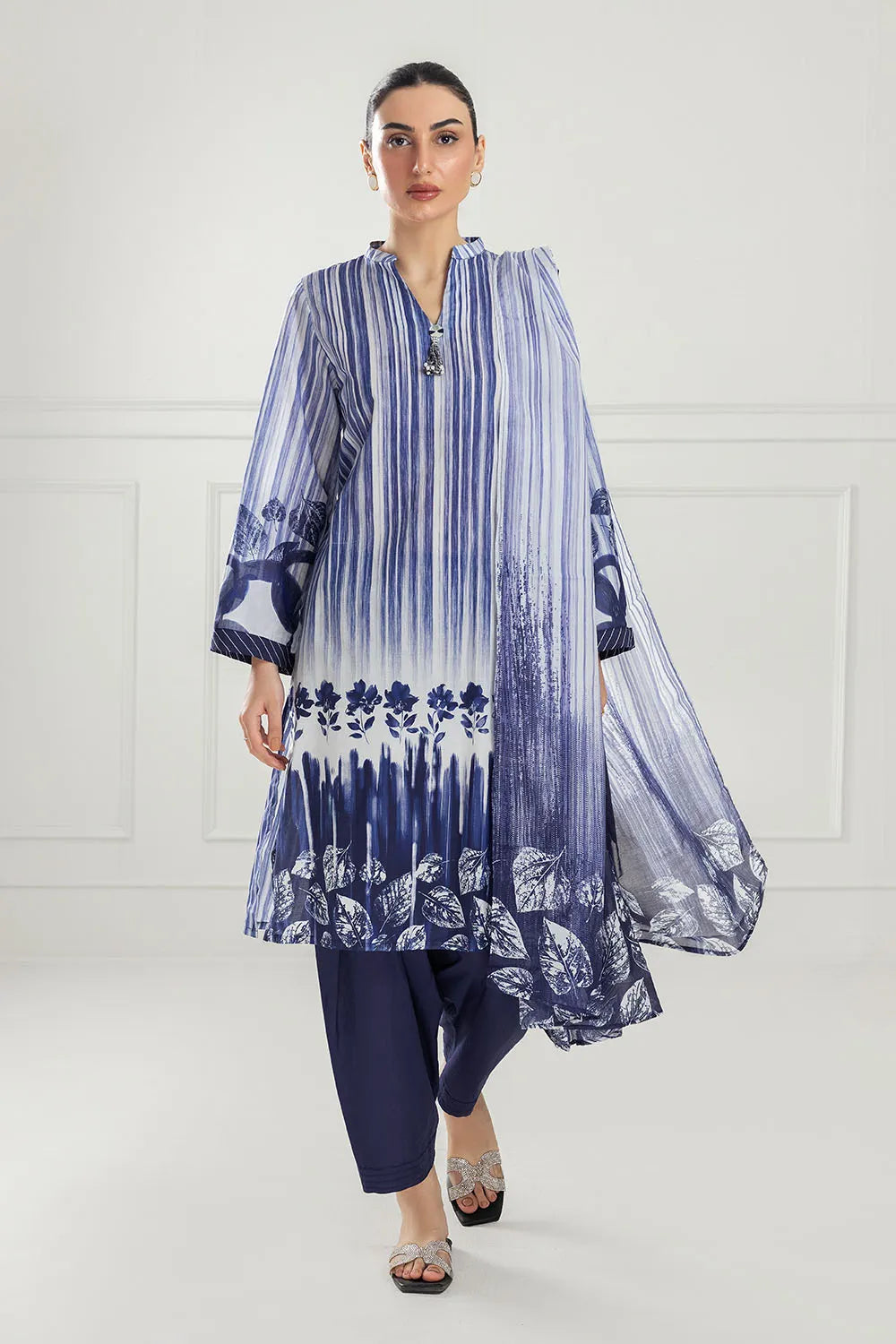 GUL AHMED-3 Piece Unstitched Printed Lawn Suit with Printed Lawn Dupatta CL-52058