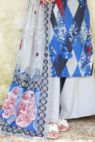 GUL AHMED-3 Piece Unstitched Printed Lawn Suit with Printed Lawn Dupatta CL-52429