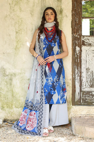 GUL AHMED-3 Piece Unstitched Printed Lawn Suit with Printed Lawn Dupatta CL-52429