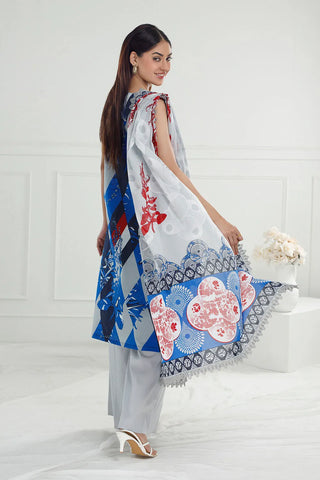 GUL AHMED-3 Piece Unstitched Printed Lawn Suit with Printed Lawn Dupatta CL-52429