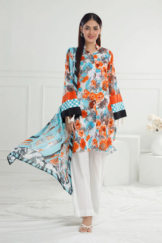 GUL AHMED-3 Piece Unstitched Printed Lawn Suit with Printed Lawn Dupatta CL-52563