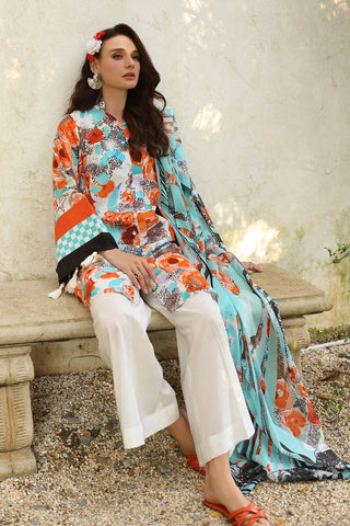 GUL AHMED-3 Piece Unstitched Printed Lawn Suit with Printed Lawn Dupatta CL-52563