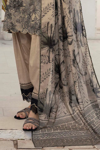 GUL AHMED -3 Piece Unstitched Embroidered Printed Lawn Suit with Printed Lawn Dupatta CL-52431
