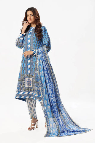 GUL AHMED-3 Piece Unstitched Printed Lawn Suit with Printed Lawn Dupatta CL-52506