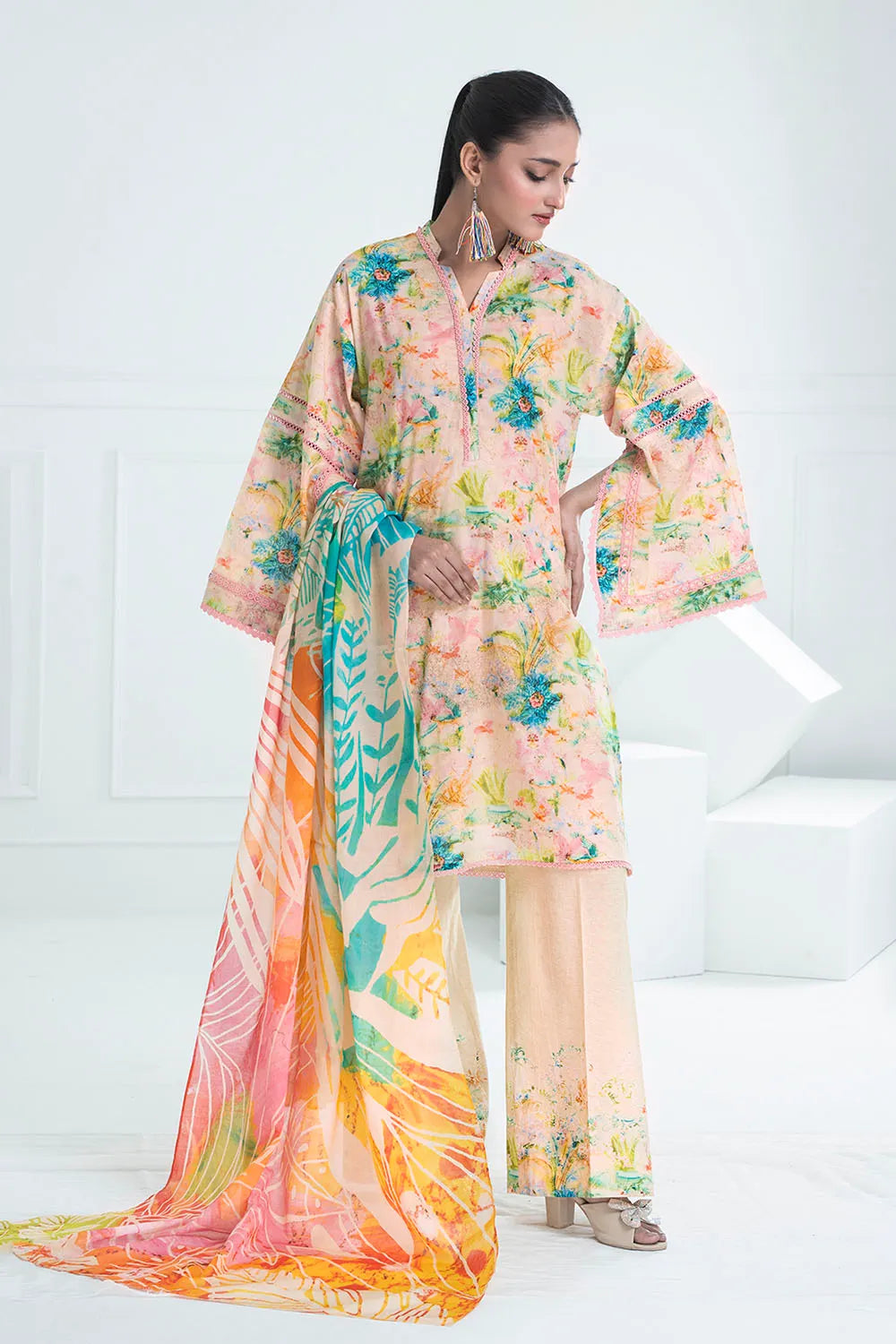 GUL AHMED -3 Piece Unstitched Printed Lawn Suit CL-52432