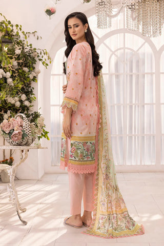 GUL AHMED -3 Piece Unstitched Printed Lawn Suit Schiffli Lace with Printed Lawn Dupatta CL-52097
