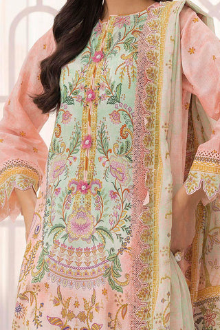 GUL AHMED -3 Piece Unstitched Printed Lawn Suit Schiffli Lace with Printed Lawn Dupatta CL-52097