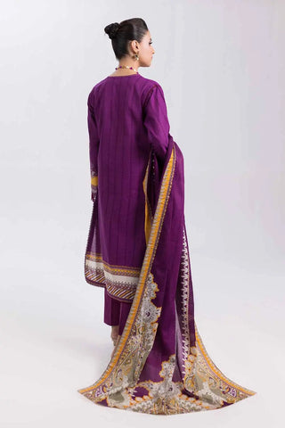 GUL AHMED-2PC Unstitched Embroidered Printed Cambric Shirt with Lawn Dupatta TCE-42003