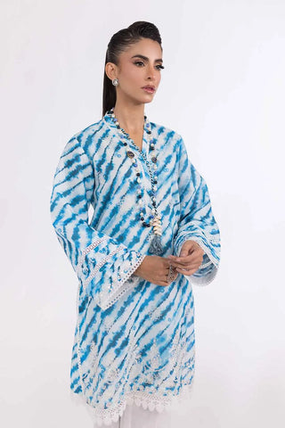 GUL AHMED-2PC Unstitched Embroidered Printed Cambric Suit with Printed Cambric Trouser TCE-42006
