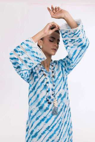 GUL AHMED-2PC Unstitched Embroidered Printed Cambric Suit with Printed Cambric Trouser TCE-42006