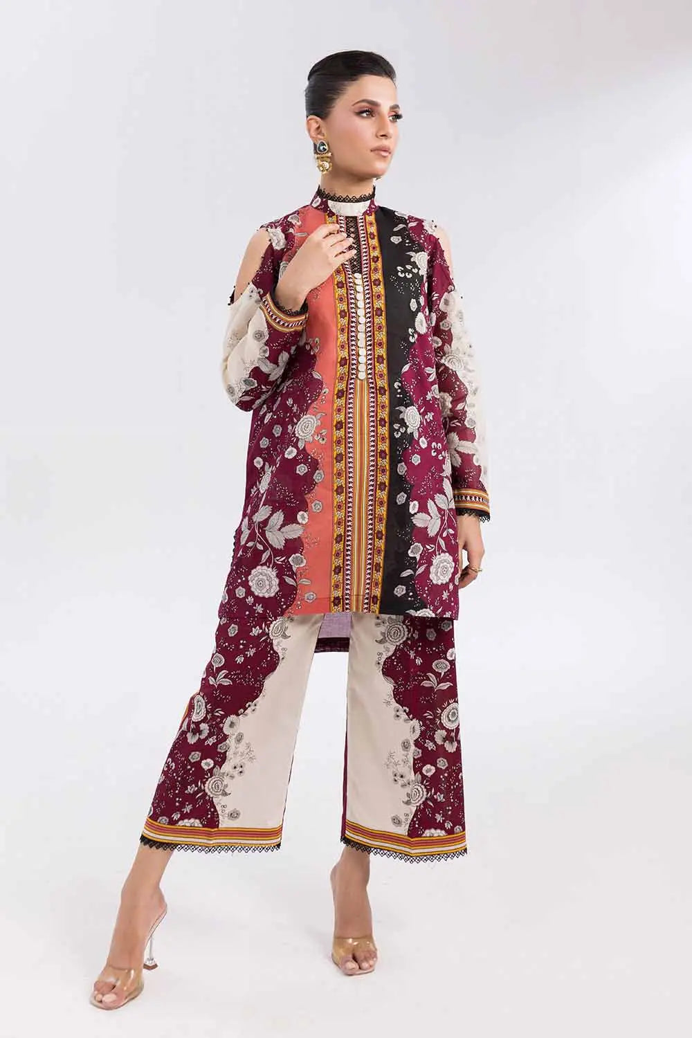 GUL AHMED-2PC Unstitched Printed Cambric Suit TCN-42001
