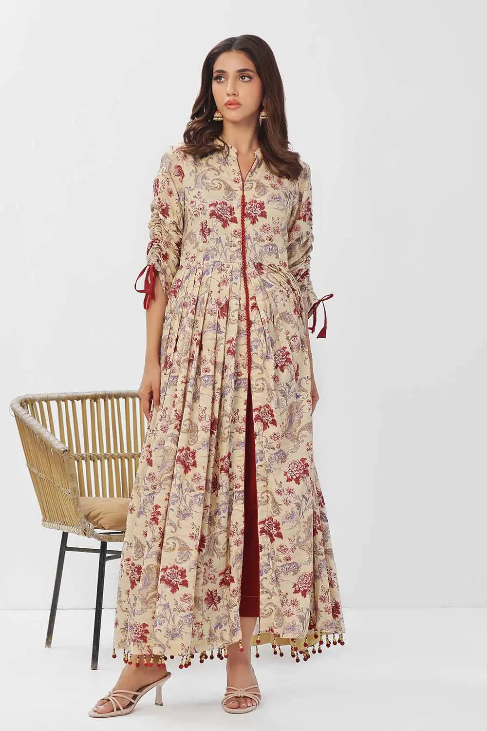 GUL AHMED-1PC Unstitched Printed Linen Shirt VS-42004
